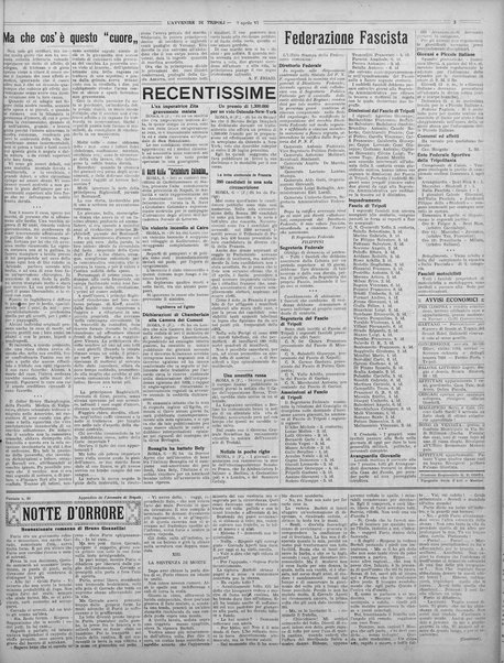 L'avvenire di Tripoli : quotidiano della Federazione fascista della tripolitania