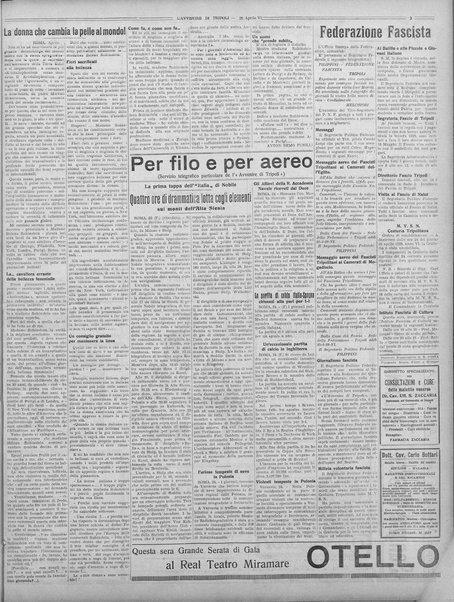 L'avvenire di Tripoli : quotidiano della Federazione fascista della tripolitania