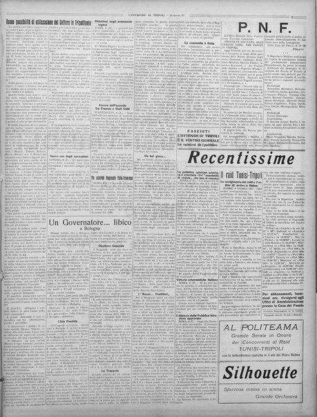 L'avvenire di Tripoli : quotidiano della Federazione fascista della tripolitania