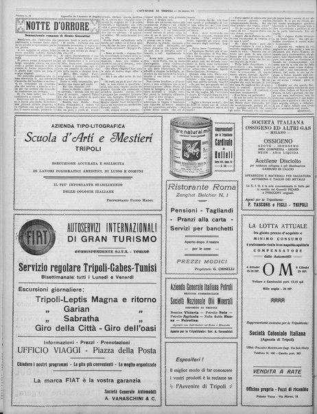 L'avvenire di Tripoli : quotidiano della Federazione fascista della tripolitania