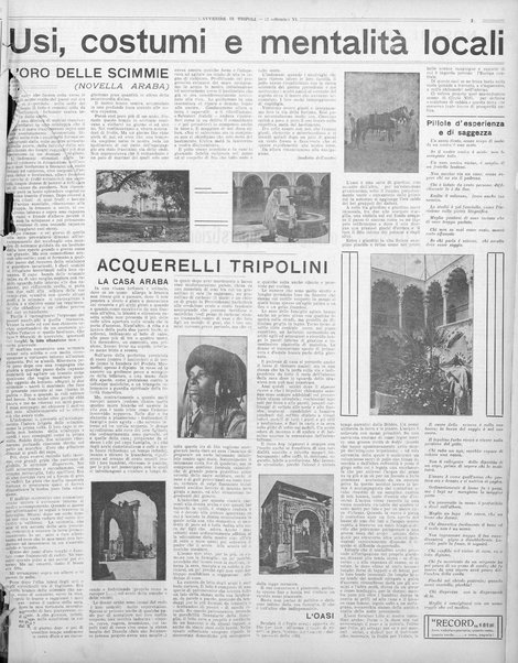 L'avvenire di Tripoli : quotidiano della Federazione fascista della tripolitania