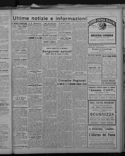 L'avvenire di Tripoli : quotidiano della Federazione fascista della tripolitania