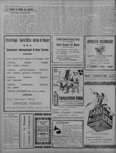 L'avvenire di Tripoli : quotidiano della Federazione fascista della tripolitania