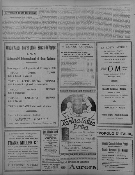 L'avvenire di Tripoli : quotidiano della Federazione fascista della tripolitania