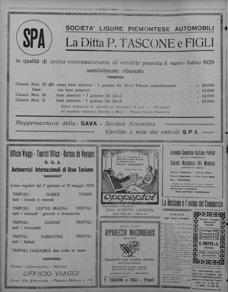 L'avvenire di Tripoli : quotidiano della Federazione fascista della tripolitania