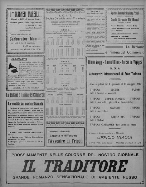 L'avvenire di Tripoli : quotidiano della Federazione fascista della tripolitania