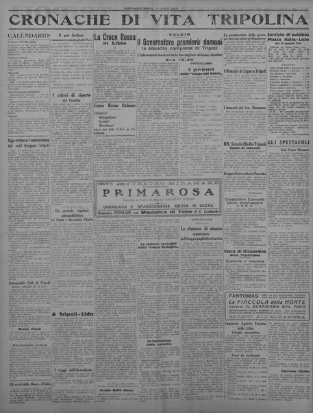 L'avvenire di Tripoli : quotidiano della Federazione fascista della tripolitania