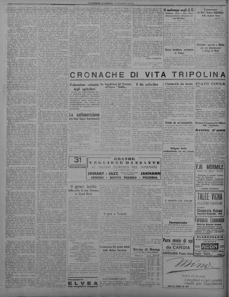 L'avvenire di Tripoli : quotidiano della Federazione fascista della tripolitania