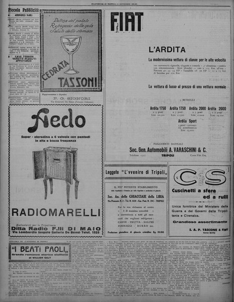 L'avvenire di Tripoli : quotidiano della Federazione fascista della tripolitania