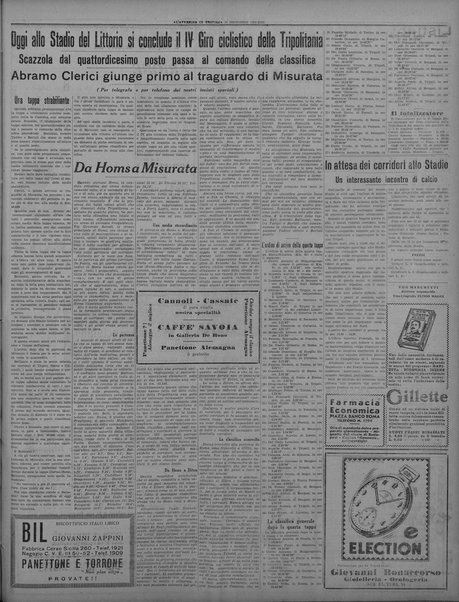 L'avvenire di Tripoli : quotidiano della Federazione fascista della tripolitania