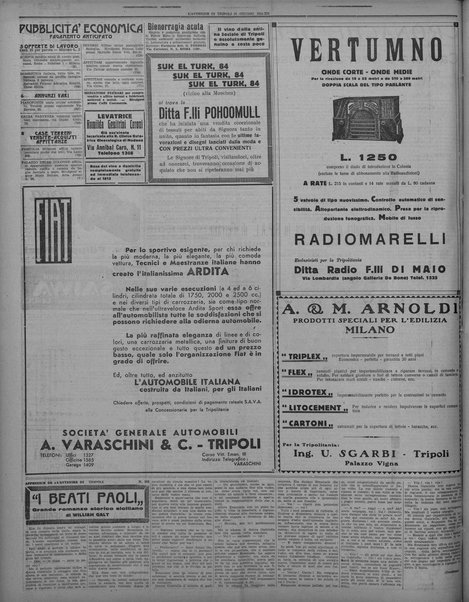 L'avvenire di Tripoli : quotidiano della Federazione fascista della tripolitania