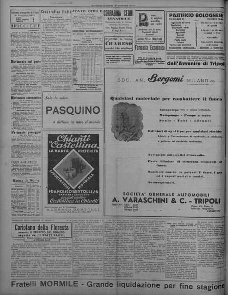 L'avvenire di Tripoli : quotidiano della Federazione fascista della tripolitania