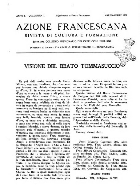 Azione francescana rivista bimestrale di coltura e formazione