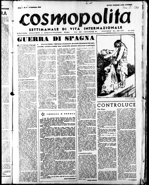 Cosmopolita : settimanale di vita internazionale