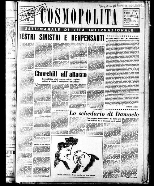 Cosmopolita : settimanale di vita internazionale