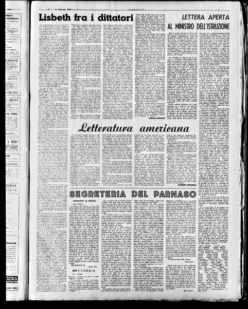 Cosmopolita : settimanale di vita internazionale