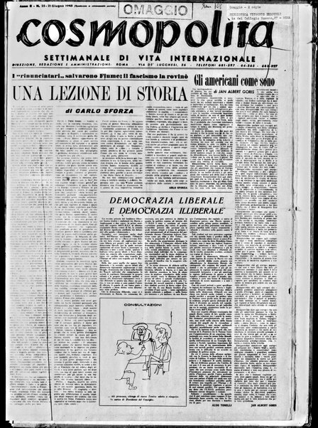 Cosmopolita : settimanale di vita internazionale