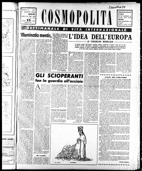 Cosmopolita : settimanale di vita internazionale