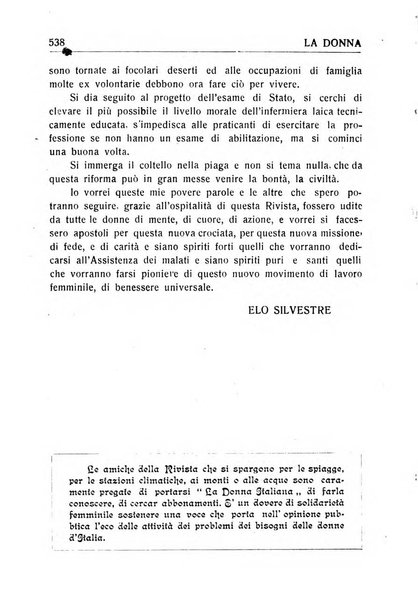 La donna italiana rivista mensile di lettere, scienze, arti e movimento sociale femminile