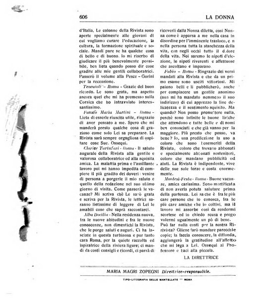 La donna italiana rivista mensile di lettere, scienze, arti e movimento sociale femminile