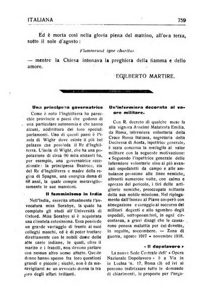 La donna italiana rivista mensile di lettere, scienze, arti e movimento sociale femminile