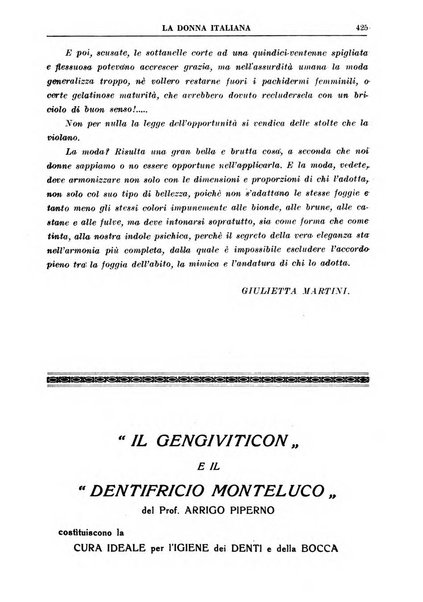 La donna italiana rivista mensile di lettere, scienze, arti e movimento sociale femminile