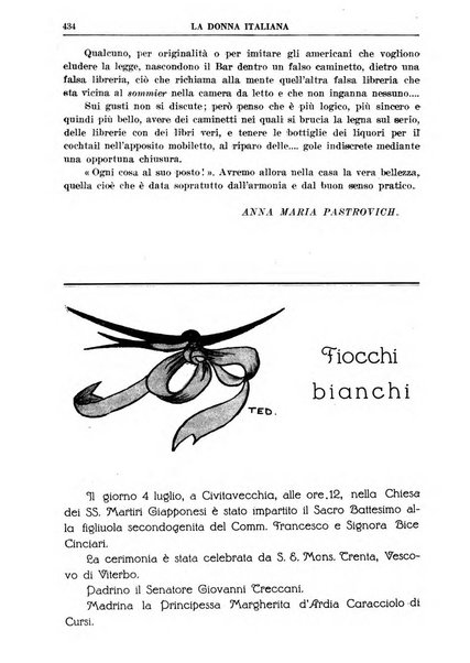 La donna italiana rivista mensile di lettere, scienze, arti e movimento sociale femminile