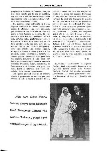 La donna italiana rivista mensile di lettere, scienze, arti e movimento sociale femminile