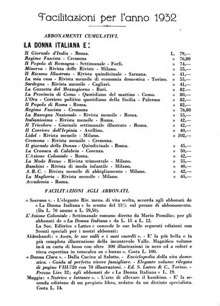 La donna italiana rivista mensile di lettere, scienze, arti e movimento sociale femminile