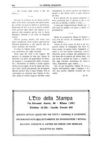 La donna italiana rivista mensile di lettere, scienze, arti e movimento sociale femminile