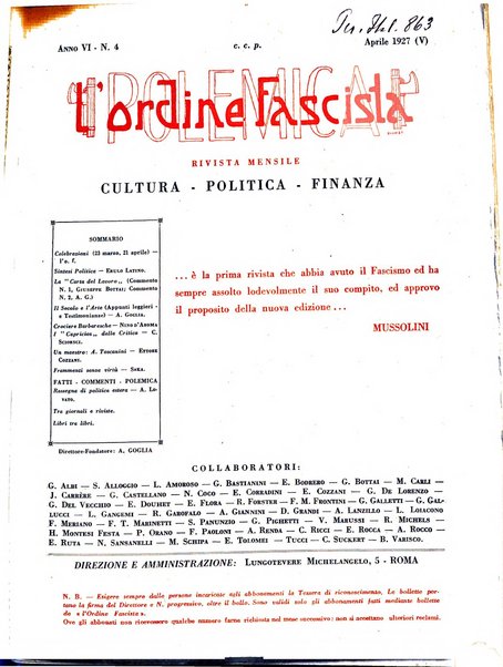 L'ordine fascista polemica