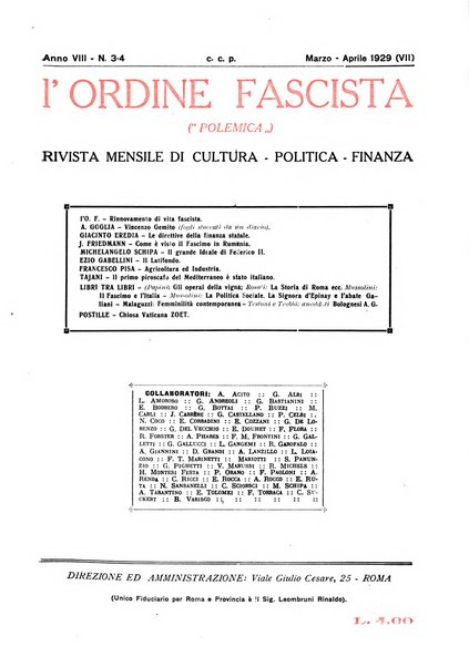 L'ordine fascista polemica