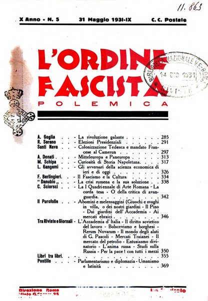 L'ordine fascista polemica