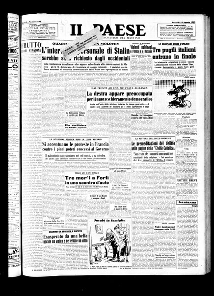 Il paese : quotidiano democratico del mattino