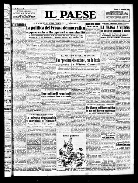 Il paese : quotidiano democratico del mattino