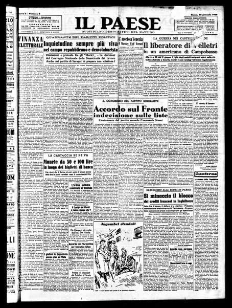 Il paese : quotidiano democratico del mattino