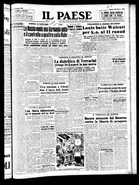 Il paese : quotidiano democratico del mattino