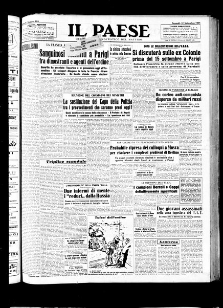 Il paese : quotidiano democratico del mattino