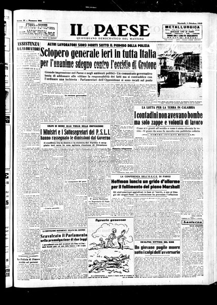 Il paese : quotidiano democratico del mattino