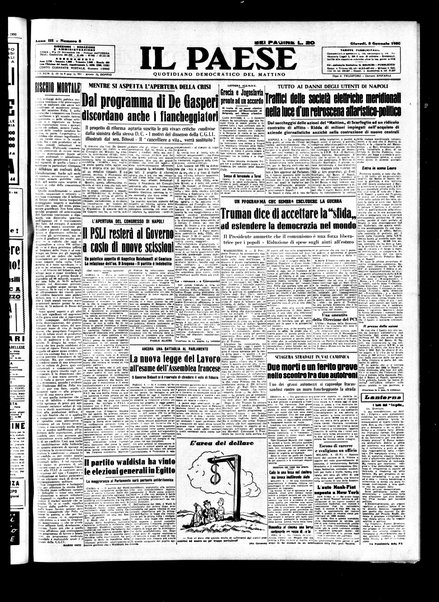 Il paese : quotidiano democratico del mattino