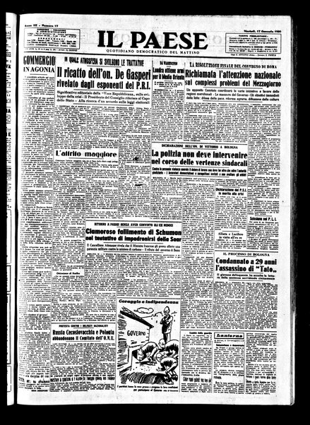 Il paese : quotidiano democratico del mattino