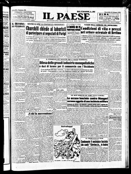 Il paese : quotidiano democratico del mattino