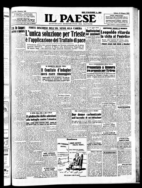 Il paese : quotidiano democratico del mattino