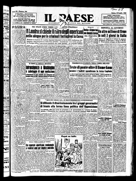 Il paese : quotidiano democratico del mattino