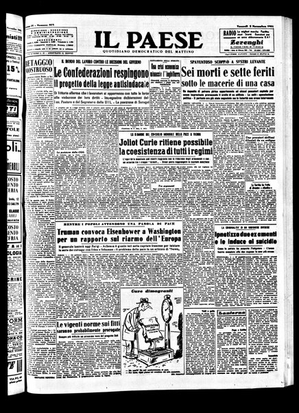 Il paese : quotidiano democratico del mattino