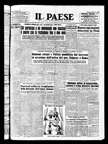 Il paese : quotidiano democratico del mattino