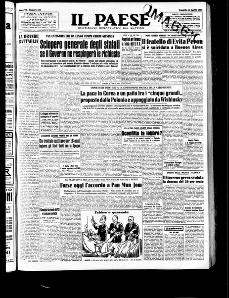 Il paese : quotidiano democratico del mattino