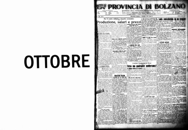 La provincia di Bolzano : quotidiano del Partito nazionale fascista