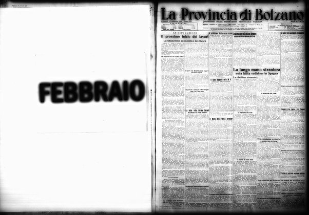 La provincia di Bolzano : quotidiano del Partito nazionale fascista