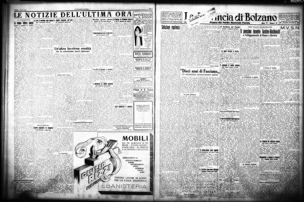 La provincia di Bolzano : quotidiano del Partito nazionale fascista